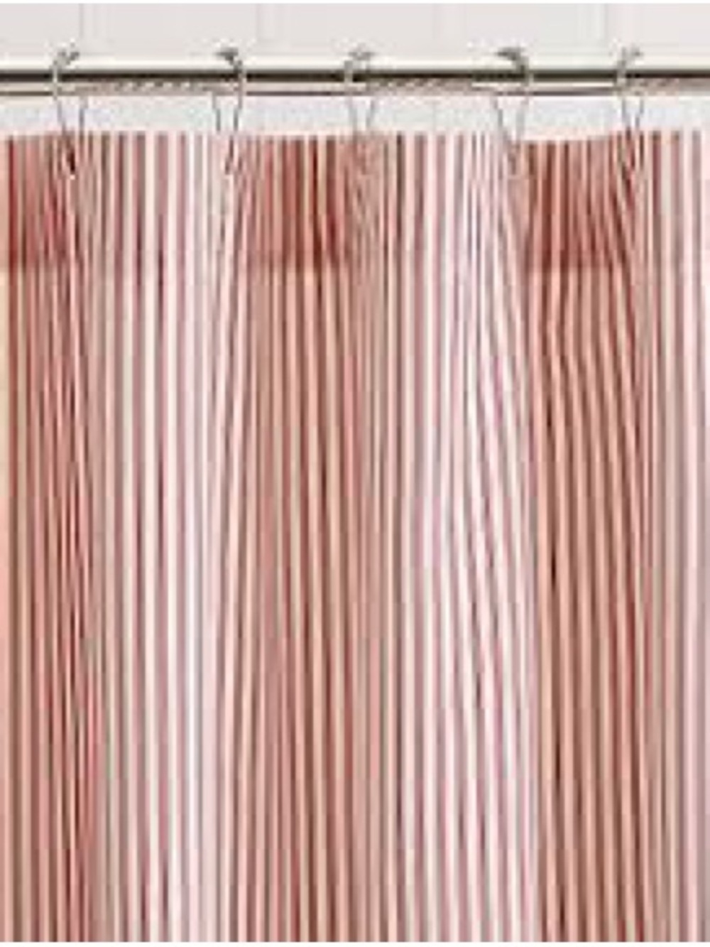 Pottery Barn Ticking Stripe Ruffled Cotton Shower Curtain Red White 72X72